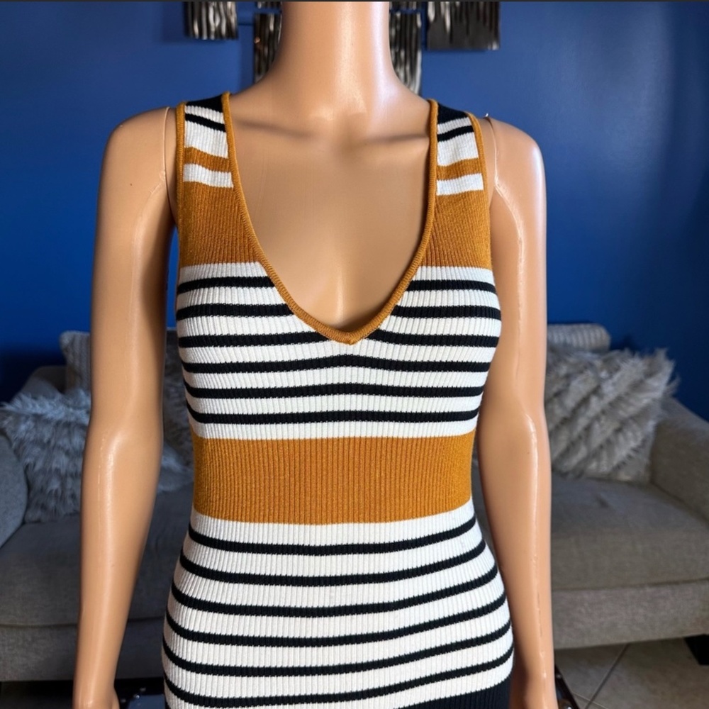 Kendall & Kylie Striped Bodycon Dress Small - Picture 3 of 9